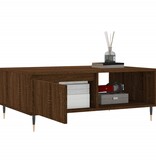 VidaXL Salontafel 90x60x35 cm bewerkt hout bruineikenkleurig