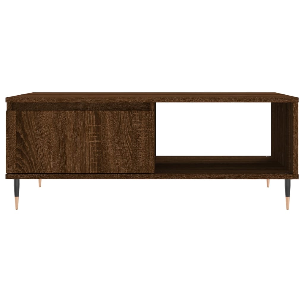 VidaXL Salontafel 90x60x35 cm bewerkt hout bruineikenkleurig