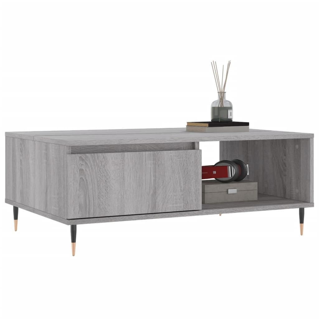 VidaXL Salontafel 90x60x35 cm bewerkt hout grijs sonoma eikenkleurig