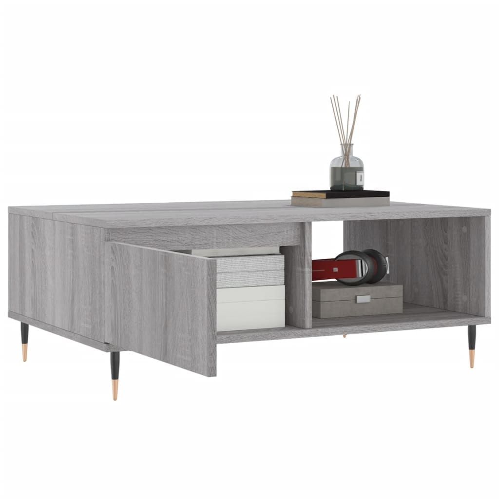 VidaXL Salontafel 90x60x35 cm bewerkt hout grijs sonoma eikenkleurig