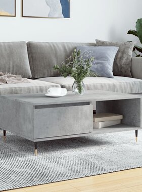 VidaXL Salontafel 90x60x35 cm bewerkt hout betongrijs