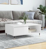 VidaXL Salontafel 90x60x35 cm bewerkt hout hoogglans wit