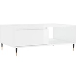 VidaXL Salontafel 90x60x35 cm bewerkt hout hoogglans wit