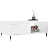 VidaXL Salontafel 90x60x35 cm bewerkt hout hoogglans wit