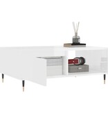 VidaXL Salontafel 90x60x35 cm bewerkt hout hoogglans wit