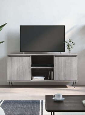 VidaXL Tv-meubel 104x35x50 cm bewerkt hout grijs sonoma eikenkleurig