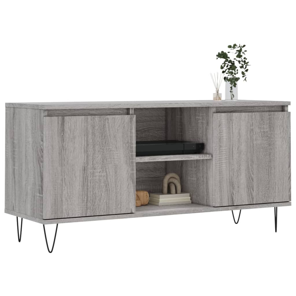 VidaXL Tv-meubel 104x35x50 cm bewerkt hout grijs sonoma eikenkleurig