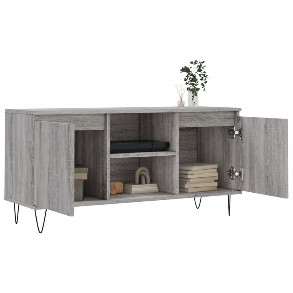 VidaXL Tv-meubel 104x35x50 cm bewerkt hout grijs sonoma eikenkleurig