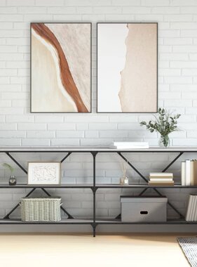 VidaXL Wandtafel 200x30x75 cm bewerkt hout en ijzer grijs sonoma eiken