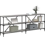 VidaXL Wandtafel 200x30x75 cm bewerkt hout en ijzer grijs sonoma eiken