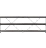 VidaXL Wandtafel 200x30x75 cm bewerkt hout en ijzer grijs sonoma eiken