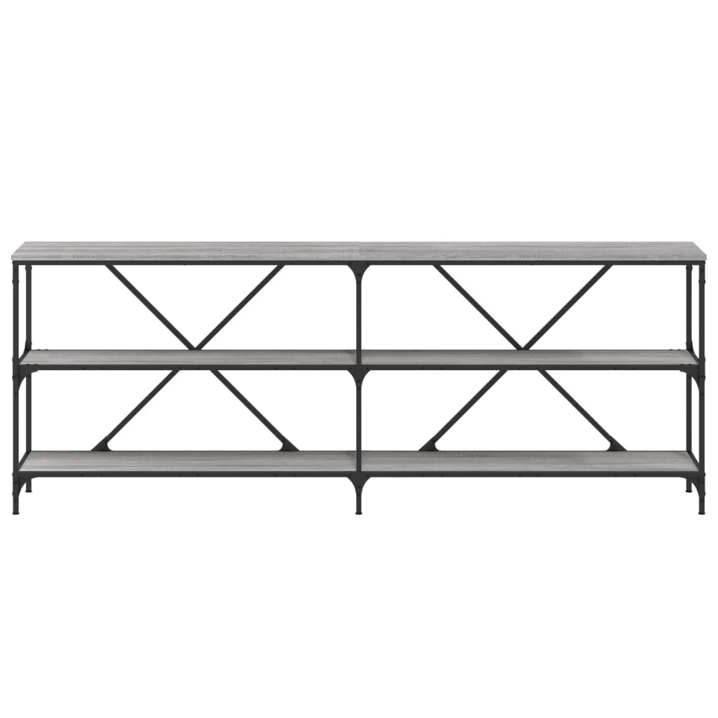 VidaXL Wandtafel 200x30x75 cm bewerkt hout en ijzer grijs sonoma eiken