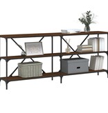 VidaXL Wandtafel 180x30x75 cm bewerkt hout en ijzer bruineikenkleurig