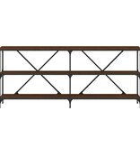 VidaXL Wandtafel 180x30x75 cm bewerkt hout en ijzer bruineikenkleurig