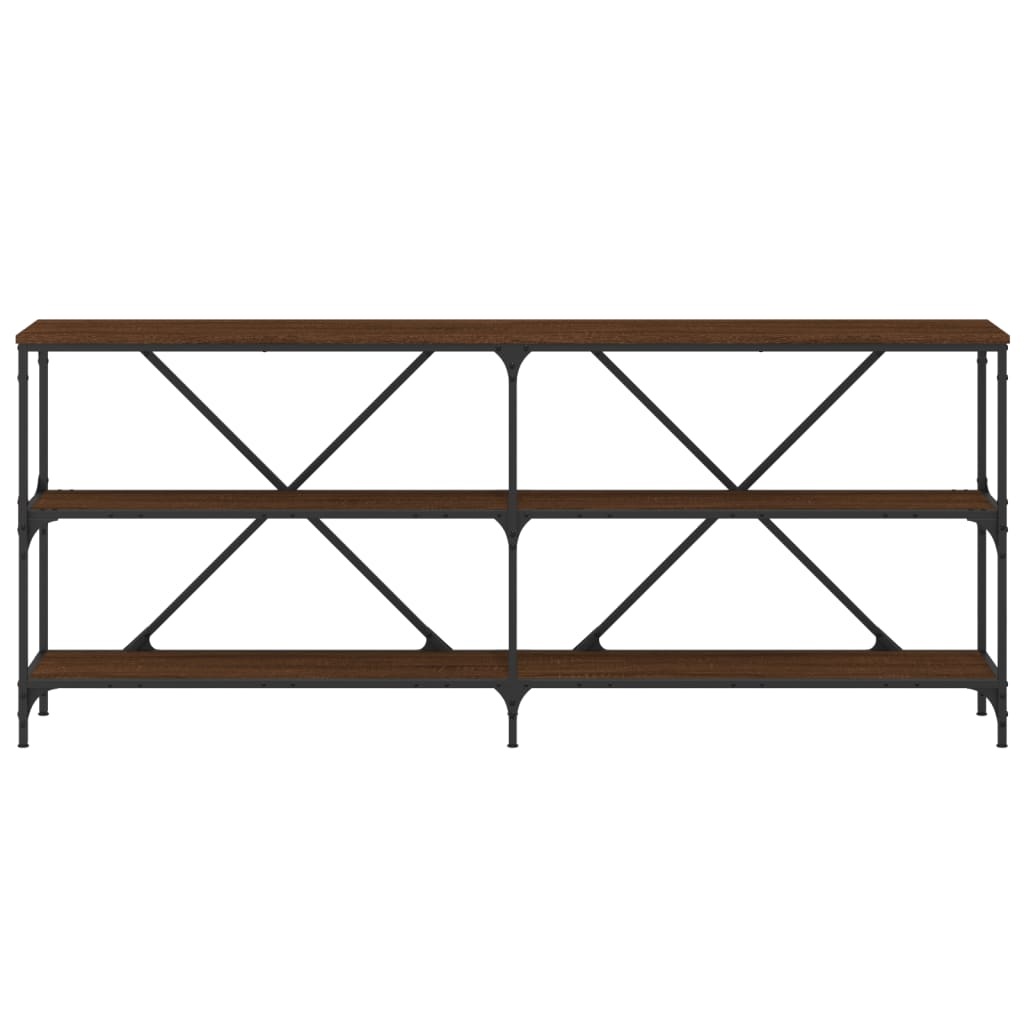 VidaXL Wandtafel 180x30x75 cm bewerkt hout en ijzer bruineikenkleurig