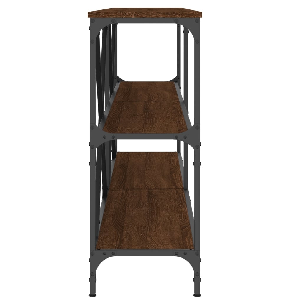 VidaXL Wandtafel 180x30x75 cm bewerkt hout en ijzer bruineikenkleurig