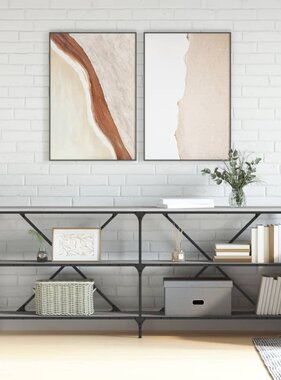 VidaXL Wandtafel 180x30x75 cm bewerkt hout en ijzer grijs sonoma eiken