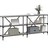 VidaXL Wandtafel 180x30x75 cm bewerkt hout en ijzer grijs sonoma eiken