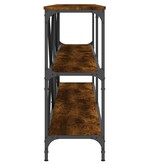 VidaXL Wandtafel 180x30x75 cm bewerkt hout en ijzer gerookt eikenkleur