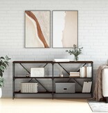 VidaXL Wandtafel 160x30x75 cm bewerkt hout en ijzer bruineikenkleurig