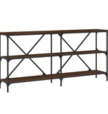VidaXL Wandtafel 160x30x75 cm bewerkt hout en ijzer bruineikenkleurig