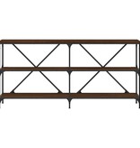 VidaXL Wandtafel 160x30x75 cm bewerkt hout en ijzer bruineikenkleurig