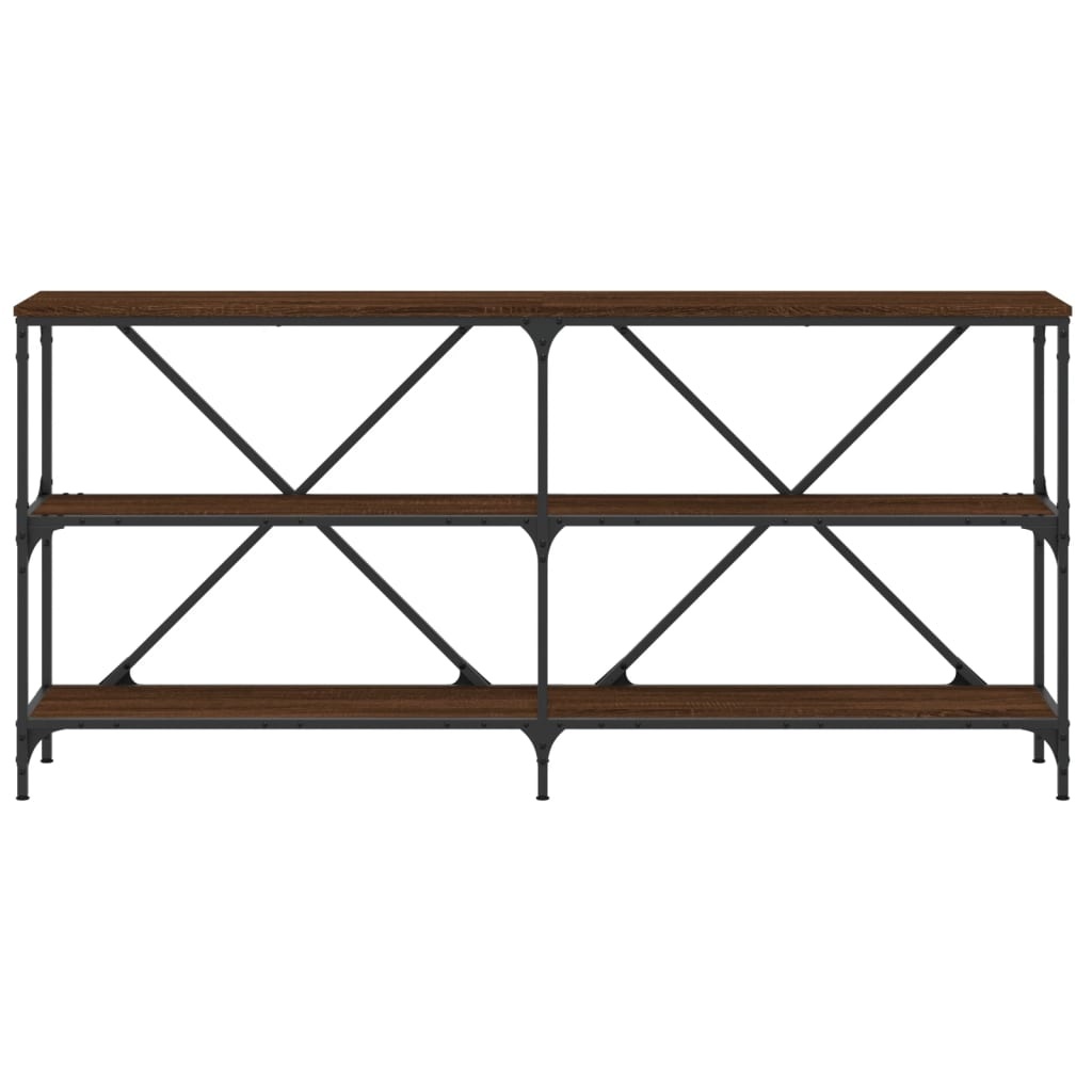 VidaXL Wandtafel 160x30x75 cm bewerkt hout en ijzer bruineikenkleurig