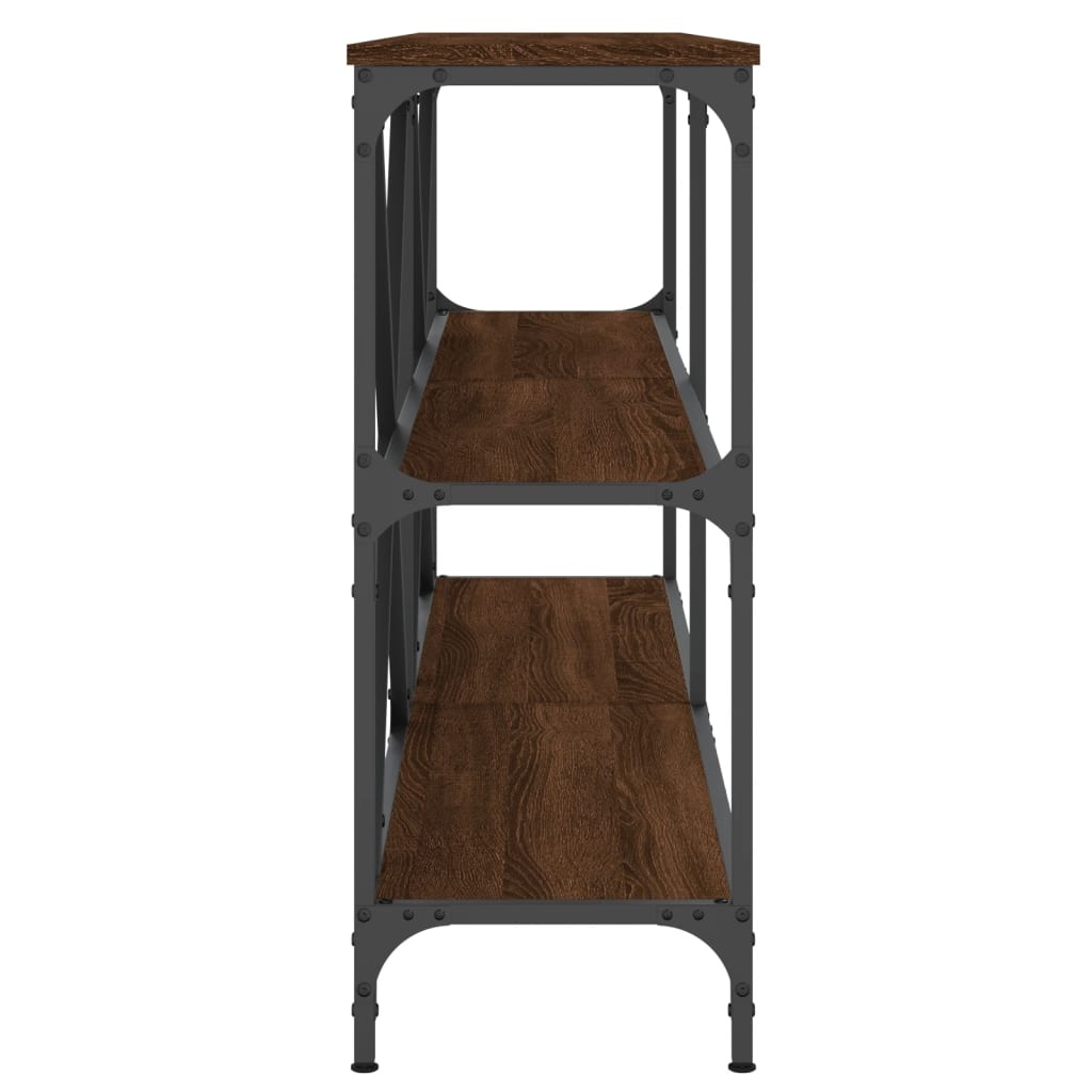 VidaXL Wandtafel 160x30x75 cm bewerkt hout en ijzer bruineikenkleurig
