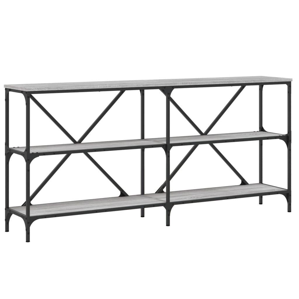 VidaXL Wandtafel 160x30x75 cm bewerkt hout en ijzer grijs sonoma eiken