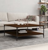 VidaXL Salontafel 100x100x40 cm bewerkt hout bruineikenkleurig