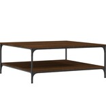 VidaXL Salontafel 100x100x40 cm bewerkt hout bruineikenkleurig