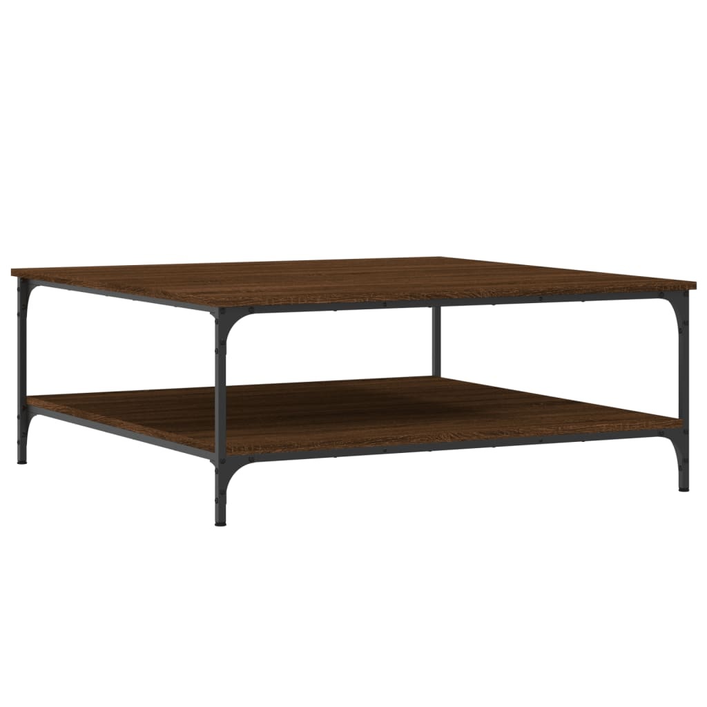 VidaXL Salontafel 100x100x40 cm bewerkt hout bruineikenkleurig