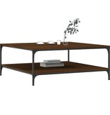 VidaXL Salontafel 100x100x40 cm bewerkt hout bruineikenkleurig