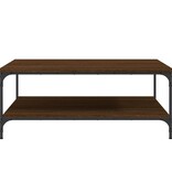 VidaXL Salontafel 100x100x40 cm bewerkt hout bruineikenkleurig