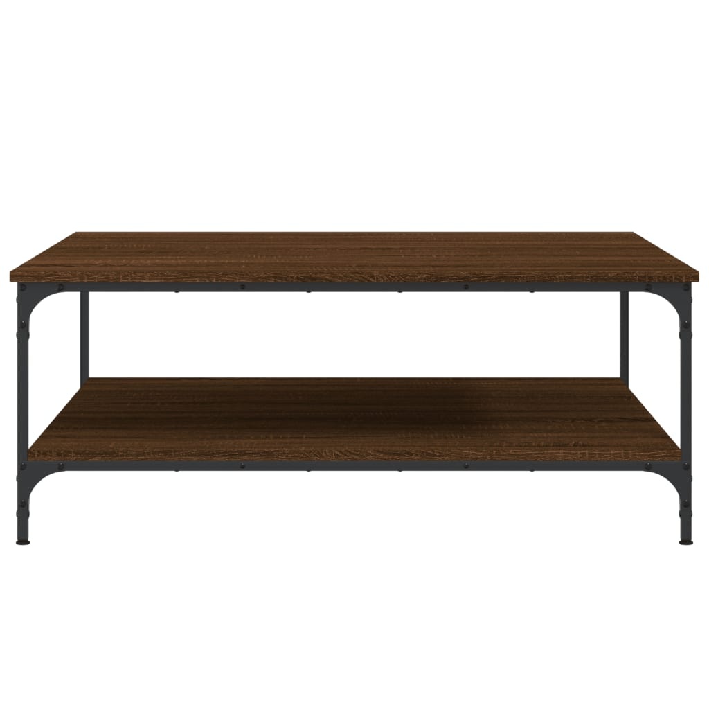 VidaXL Salontafel 100x100x40 cm bewerkt hout bruineikenkleurig