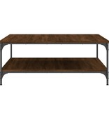 VidaXL Salontafel 100x100x40 cm bewerkt hout bruineikenkleurig