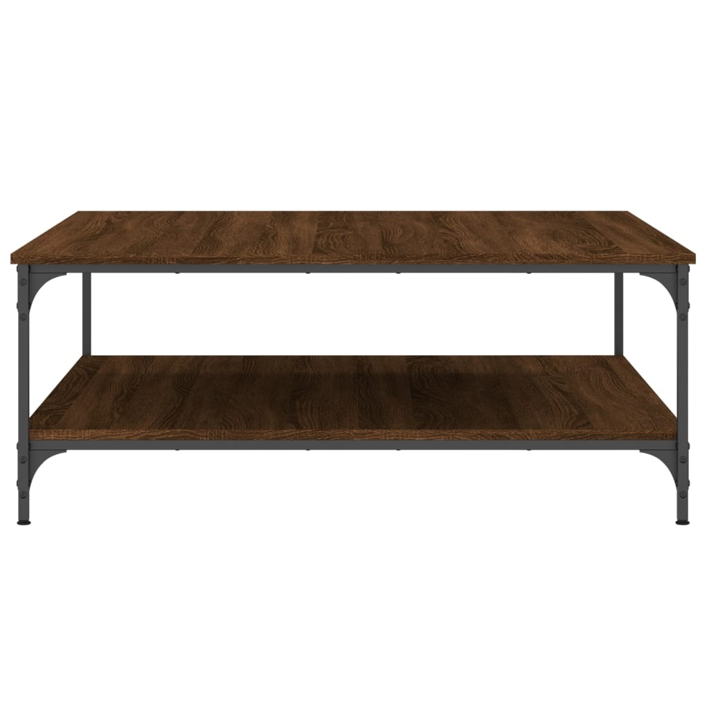 VidaXL Salontafel 100x100x40 cm bewerkt hout bruineikenkleurig