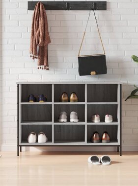 VidaXL Schoenenkast 100x35x70 cm bewerkt hout grijs sonoma eikenkleur