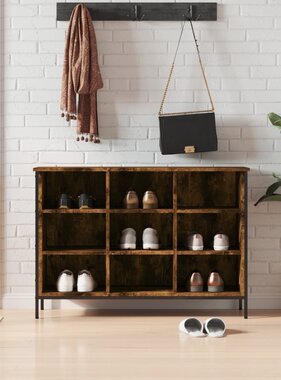 VidaXL Schoenenkast 100x35x70 cm bewerkt hout gerookt eikenkleurig