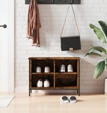 VidaXL Schoenenkast 69x35x50 cm bewerkt hout gerookt eikenkleurig