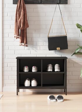 VidaXL Schoenenkast 69x35x50 cm bewerkt hout zwart