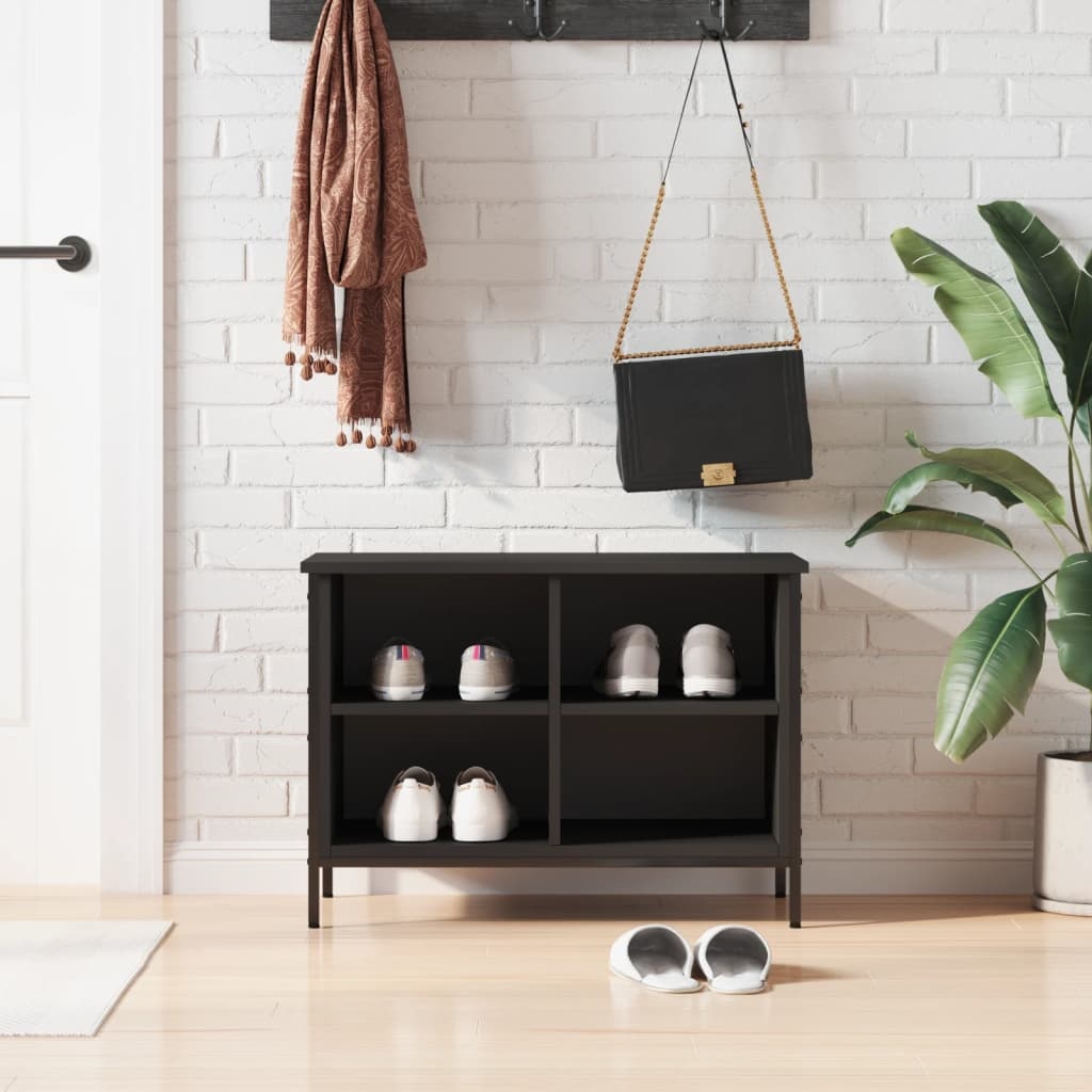 VidaXL Schoenenkast 69x35x50 cm bewerkt hout zwart