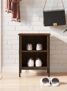 VidaXL Schoenenkast 38x35x50 cm bewerkt hout bruineikenkleurig