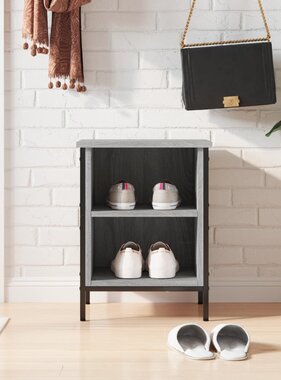 VidaXL Schoenenkast 38x35x50 cm bewerkt hout grijs sonoma eikenkleurig