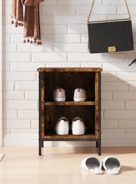 VidaXL Schoenenkast 38x35x50 cm bewerkt hout gerookt eikenkleurig