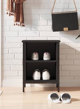VidaXL Schoenenkast 38x35x50 cm bewerkt hout zwart