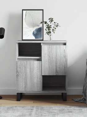 VidaXL Dressoir 60x30x75 cm bewerkt hout grijs sonoma eikenkleurig