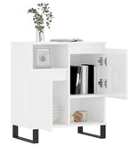 VidaXL Dressoir 60x35x70 cm bewerkt hout hoogglans wit