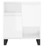 VidaXL Dressoir 60x35x70 cm bewerkt hout hoogglans wit