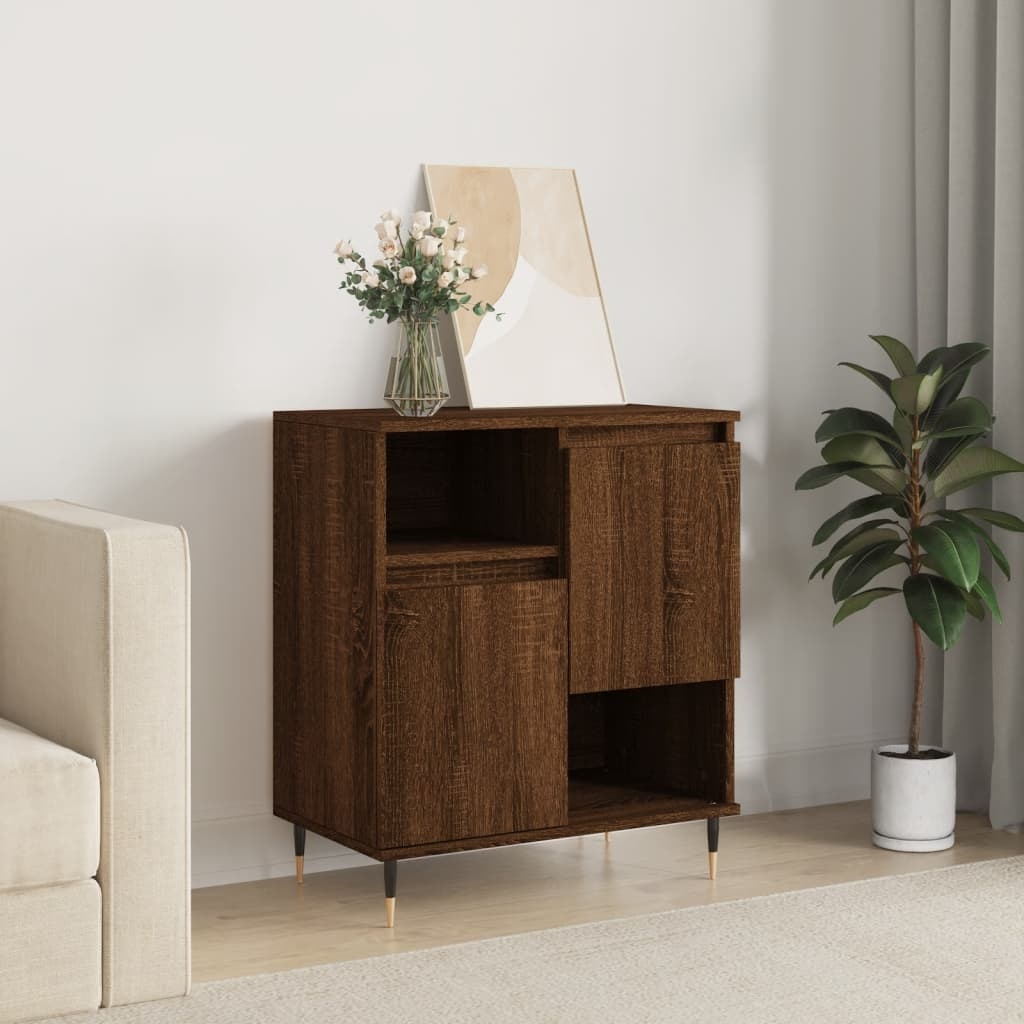VidaXL Dressoir 60x35x70 cm bewerkt hout bruineikenkleurig